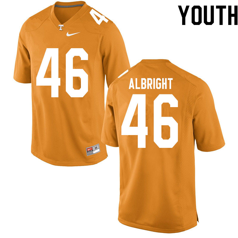 Youth #46 Will Albright Tennessee Volunteers College Football Jerseys Sale-Orange